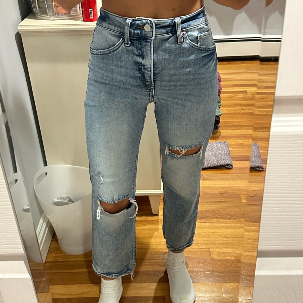 Express Light Blue Distressed Jeans